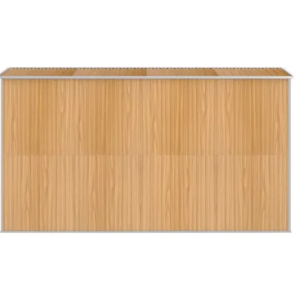 Skure, Garager & Carports^Haveskur i galvaniseret stål - Rummeligt opbevaringsskur | Farve: Lysebrun | Størrelse: 192x357x223 cm