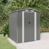 Best Haveskur i galvaniseret stål - Rummelig opbevaringsløsning | Farve: Lysegrå | Størrelse: 192x191x223 cm Skure, Garager & Carports