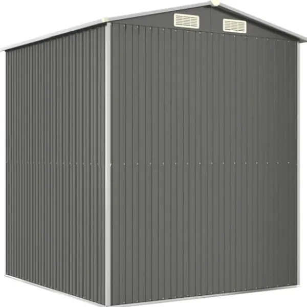 Best Haveskur i galvaniseret stål - Rummelig opbevaringsløsning | Farve: Lysegrå | Størrelse: 192x191x223 cm Skure, Garager & Carports