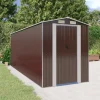 Skure, Garager & Carports^Haveskur i galvaniseret stål - Rummeligt og holdbart | Størrelse: 192x523x223 cm | Farve: Mørkebrun
