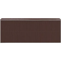 Skure, Garager & Carports^Haveskur i galvaniseret stål - Rummeligt og holdbart | Størrelse: 192x523x223 cm | Farve: Mørkebrun