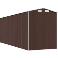 Skure, Garager & Carports^Haveskur i galvaniseret stål - Rummeligt og holdbart | Størrelse: 192x523x223 cm | Farve: Mørkebrun