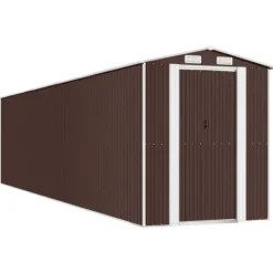 Skure, Garager & Carports^Haveskur i galvaniseret stål - Smart opbevaringsløsning | Farve: Mørkebrun | Størrelse: 192x85x223 cm