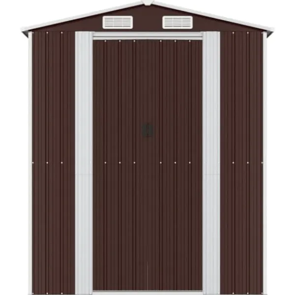Skure, Garager & Carports^Haveskur i galvaniseret stål - Smart opbevaringsløsning | Farve: Mørkebrun | Størrelse: 192x85x223 cm