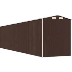 Skure, Garager & Carports^Haveskur i galvaniseret stål - Smart opbevaringsløsning | Farve: Mørkebrun | Størrelse: 192x85x223 cm