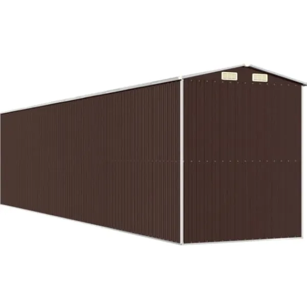 Skure, Garager & Carports^Haveskur i galvaniseret stål - Smart opbevaringsløsning | Farve: Mørkebrun | Størrelse: 192x85x223 cm