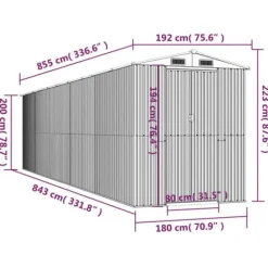 Skure, Garager & Carports^Haveskur i galvaniseret stål - Smart opbevaringsløsning | Farve: Mørkebrun | Størrelse: 192x85x223 cm
