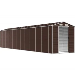 New Haveskur i galvaniseret stål - Robust opbevaring | Størrelse: 191x980x198 cm | Farve: Brun Skure, Garager & Carports