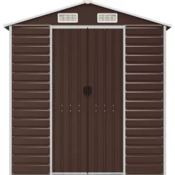 New Haveskur i galvaniseret stål - Robust opbevaring | Størrelse: 191x980x198 cm | Farve: Brun Skure, Garager & Carports