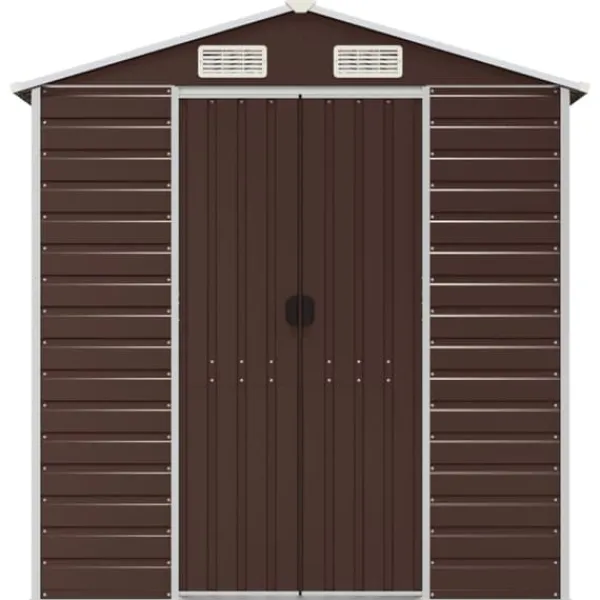New Haveskur i galvaniseret stål - Robust opbevaring | Størrelse: 191x980x198 cm | Farve: Brun Skure, Garager & Carports