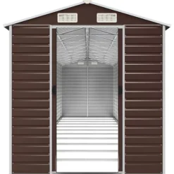New Haveskur i galvaniseret stål - Robust opbevaring | Størrelse: 191x980x198 cm | Farve: Brun Skure, Garager & Carports