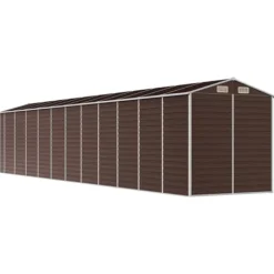 New Haveskur i galvaniseret stål - Robust opbevaring | Størrelse: 191x980x198 cm | Farve: Brun Skure, Garager & Carports