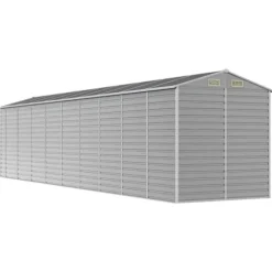 Skure, Garager & Carports^Haveskur i galvaniseret stål - Multifunktionelt opbevaringsskur | Farve: Lysegrå | Størrelse: 191x810x198 cm