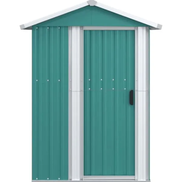 Skure, Garager & Carports^Haveskur i galvaniseret stål - Rummelig opbevaringsløsning | Størrelse: 126x97,5x177 cm | Farve: Grøn