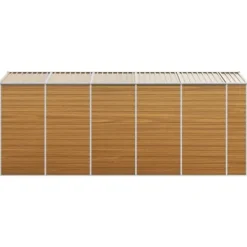 Skure, Garager & Carports^Haveskur i galvaniseret stål - Opbevaring med ventilation | Farve: Lysebrun | Størrelse: 191x470x198 cm