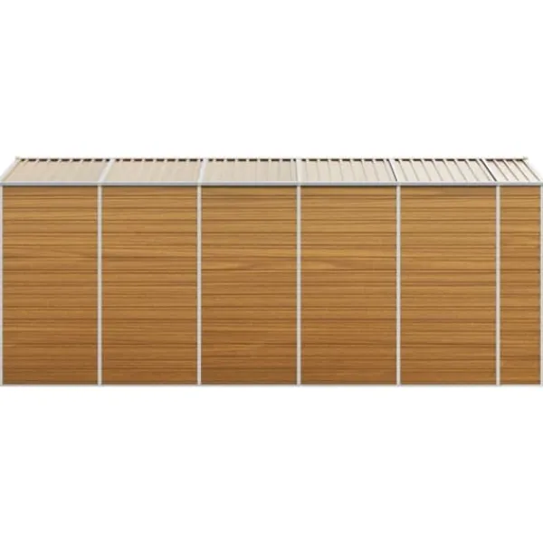Skure, Garager & Carports^Haveskur i galvaniseret stål - Opbevaring med ventilation | Farve: Lysebrun | Størrelse: 191x470x198 cm