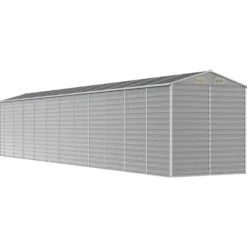 Skure, Garager & Carports^Haveskur i galvaniseret stål - Multifunktionelt udendørs opbevaringsskur | Farve: Lysegrå | Størrelse: 191x980x198 cm