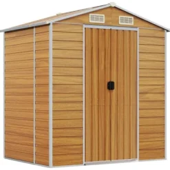 Best Haveskur i galvaniseret stål - Opbevaringsløsning | Farve: Lysebrun | Størrelse: 191x130x198 cm Skure, Garager & Carports