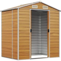Best Haveskur i galvaniseret stål - Opbevaringsløsning | Farve: Lysebrun | Størrelse: 191x130x198 cm Skure, Garager & Carports