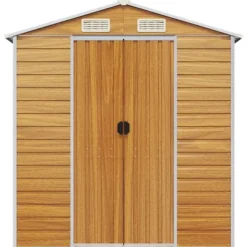 Best Haveskur i galvaniseret stål - Opbevaringsløsning | Farve: Lysebrun | Størrelse: 191x130x198 cm Skure, Garager & Carports