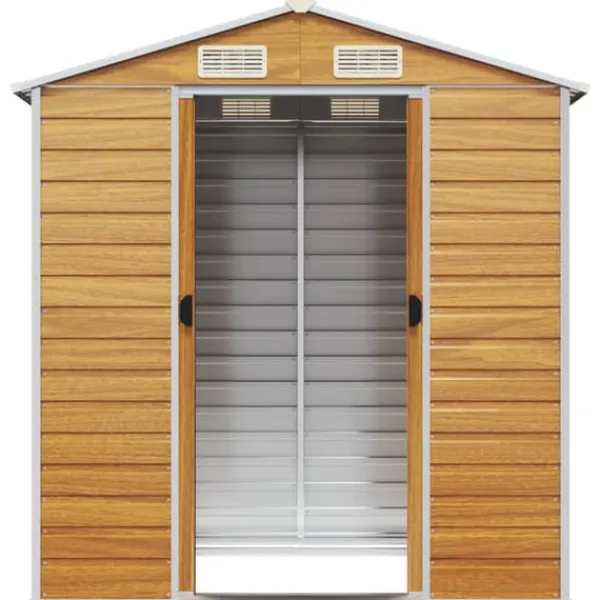 Best Haveskur i galvaniseret stål - Opbevaringsløsning | Farve: Lysebrun | Størrelse: 191x130x198 cm Skure, Garager & Carports