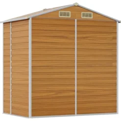 Best Haveskur i galvaniseret stål - Opbevaringsløsning | Farve: Lysebrun | Størrelse: 191x130x198 cm Skure, Garager & Carports