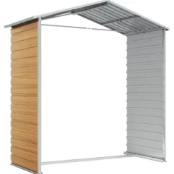 Best Haveskur i galvaniseret stål - Opbevaringsløsning | Farve: Lysebrun | Størrelse: 191x130x198 cm Skure, Garager & Carports