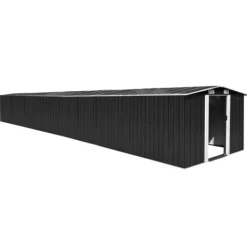 Haveskur i galvaniseret stål - Opbevaring til værktøj | Farve: Antracitgrå | Størrelse: 257x997x178 cm Skure, Garager & Carports