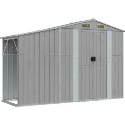 Best Haveskur i galvaniseret stål - Opbevaring til værktøj | Farve: Grå | Størrelse: 277x365,5x179 cm Skure, Garager & Carports