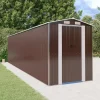 Skure, Garager & Carports^Haveskur i galvaniseret stål - Rummelig opbevaringsløsning | Farve: Mørkebrun | Størrelse: 192x77x223 cm