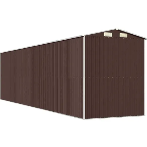 Skure, Garager & Carports^Haveskur i galvaniseret stål - Rummelig opbevaringsløsning | Farve: Mørkebrun | Størrelse: 192x77x223 cm