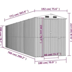 Skure, Garager & Carports^Haveskur i galvaniseret stål - Rummelig opbevaringsløsning | Farve: Mørkebrun | Størrelse: 192x77x223 cm