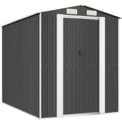 Best Haveskur i galvaniseret stål - Rummelig opbevaring | Farve: Antracitgrå | Størrelse: 192x274x223 cm Skure, Garager & Carports