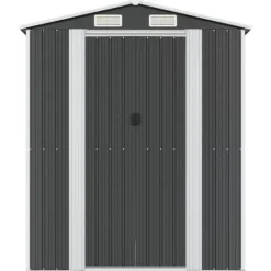 Best Haveskur i galvaniseret stål - Rummelig opbevaring | Farve: Antracitgrå | Størrelse: 192x274x223 cm Skure, Garager & Carports