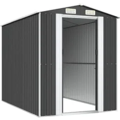 Best Haveskur i galvaniseret stål - Rummelig opbevaring | Farve: Antracitgrå | Størrelse: 192x274x223 cm Skure, Garager & Carports