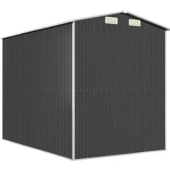 Best Haveskur i galvaniseret stål - Rummelig opbevaring | Farve: Antracitgrå | Størrelse: 192x274x223 cm Skure, Garager & Carports