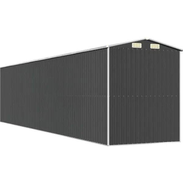Online Haveskur i galvaniseret stål - Rummelig udendørs opbevaringsløsning | Størrelse: 192x85x223 cm | Farve: Antracitgrå Skure, Garager & Carports