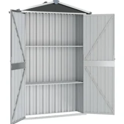 Haveskur i galvaniseret stål - Opbevaringsskur | Farve: Antracitgrå | Størrelse: 116x45x175 cm Skure, Garager & Carports