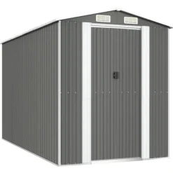 Hot Haveskur i galvaniseret stål - Rummelig opbevaringsløsning | Farve: Lysegrå | Størrelse: 192x357x223 cm Skure, Garager & Carports