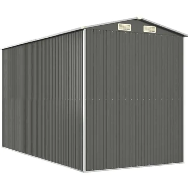 Hot Haveskur i galvaniseret stål - Rummelig opbevaringsløsning | Farve: Lysegrå | Størrelse: 192x357x223 cm Skure, Garager & Carports