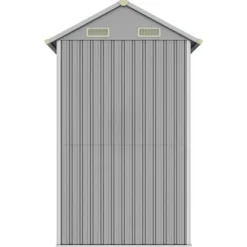Haveskur i galvaniseret stål - Multifunktionelt opbevaringsskur | Størrelse: 192x152,5x237 cm | Farve: Lysegrå Skure, Garager & Carports