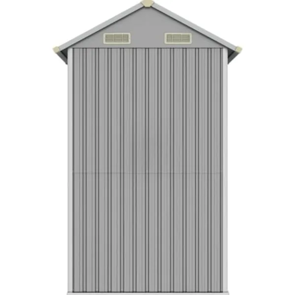 Haveskur i galvaniseret stål - Multifunktionelt opbevaringsskur | Størrelse: 192x152,5x237 cm | Farve: Lysegrå Skure, Garager & Carports