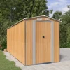 Haveskur i galvaniseret stål - Rummelig opbevaringsløsning | Farve: Lysebrun | Størrelse: 192x523x223 cm Skure, Garager & Carports