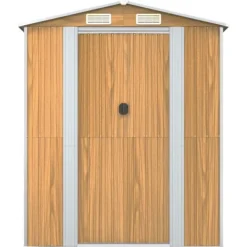 Haveskur i galvaniseret stål - Rummelig opbevaringsløsning | Farve: Lysebrun | Størrelse: 192x523x223 cm Skure, Garager & Carports