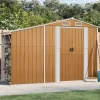 Clearance Haveskur i galvaniseret stål - Opbevaring til haven | Størrelse: 277x93x179 cm | Farve: Brun Skure, Garager & Carports