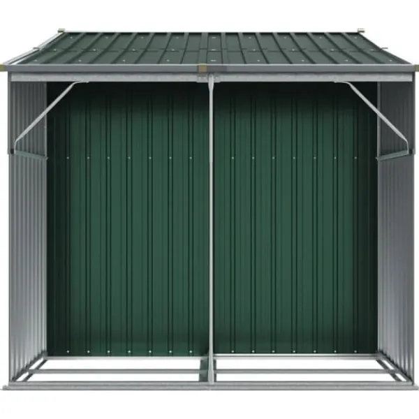 Discount Haveskur i galvaniseret stål - Multifunktionelt opbevaringsskur | Farve: Grøn | Størrelse: 277x192,5x179 cm Skure, Garager & Carports