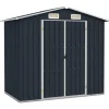 Skure, Garager & Carports^Haveskur i galvaniseret stål - Holdbart opbevaringshus | Farve: Antracitgrå | Størrelse: 205x129x183 cm