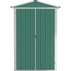 Skure, Garager & Carports^Haveskur i galvaniseret stål - Opbevaringshus | Farve: Grøn | Størrelse: 116x45x175 cm