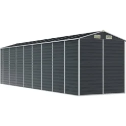 Skure, Garager & Carports^Haveskur i galvaniseret stål - Multifunktionel udendørs opbevaring | Størrelse: 191x725x198 cm | Farve: Antracitgrå