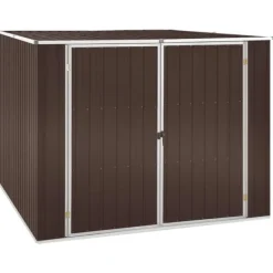 New Haveskur i galvaniseret stål - Robust opbevaring til haven | Størrelse: 195x198x159 cm | Farve: Brun Skure, Garager & Carports
